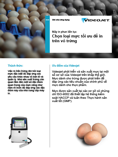 Ghi chú ứng dụng: Chọn loại mực tối ưu để in trên vỏ trứng
